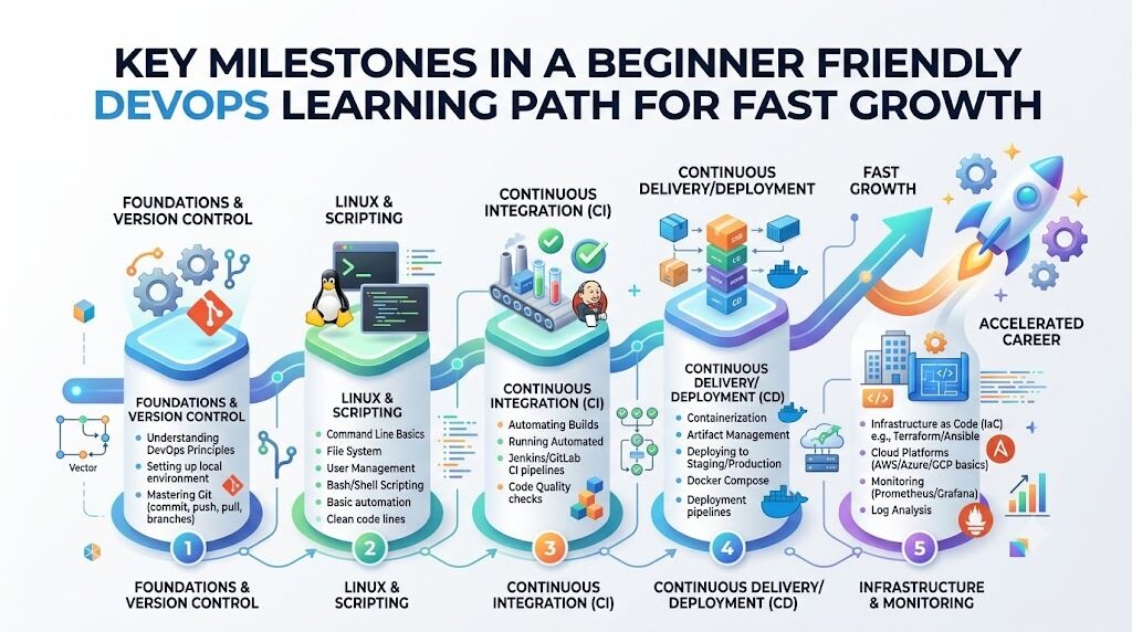 Key Milestones In A Beginner Friendly DevOps Learning Path For Fast Growth