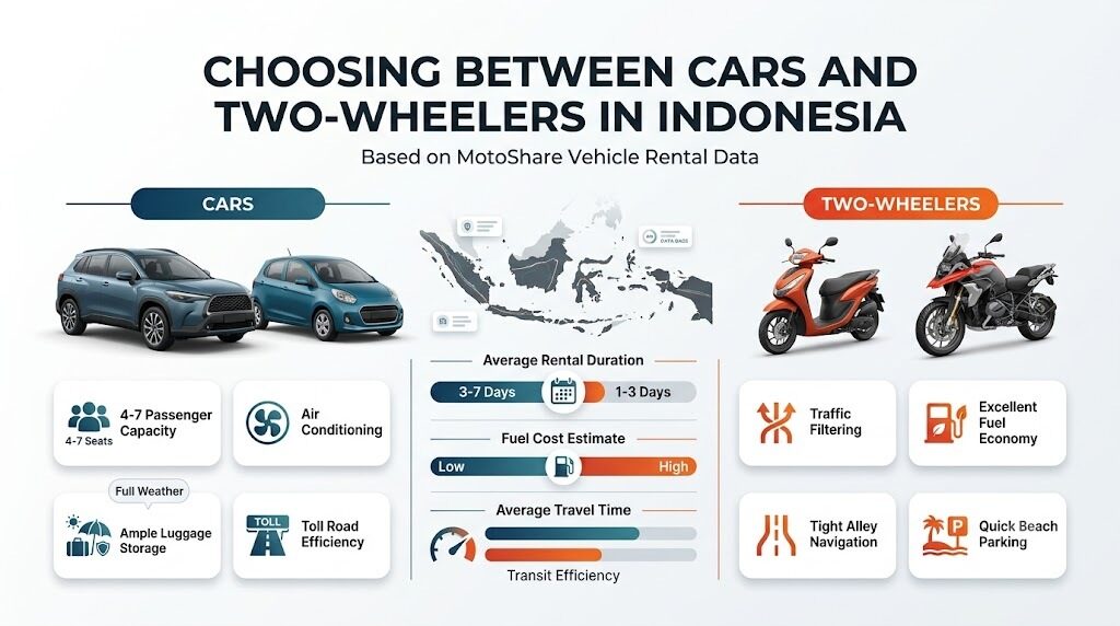 Choosing Between Cars And Two Wheelers In Indonesia Using MotoShare Information