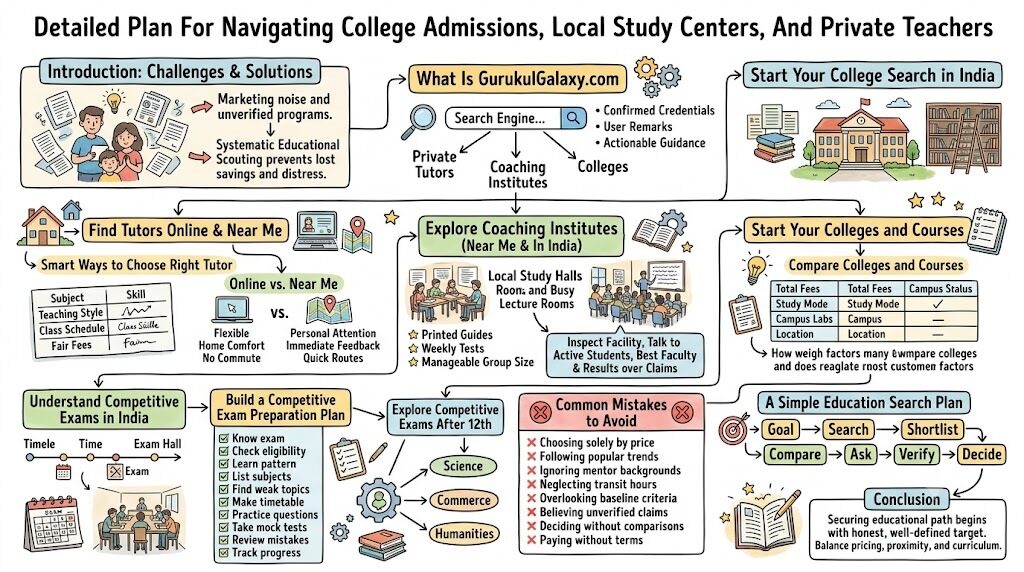 Detailed Plan For Navigating College Admissions, Local Study Centers, And Private Teachers