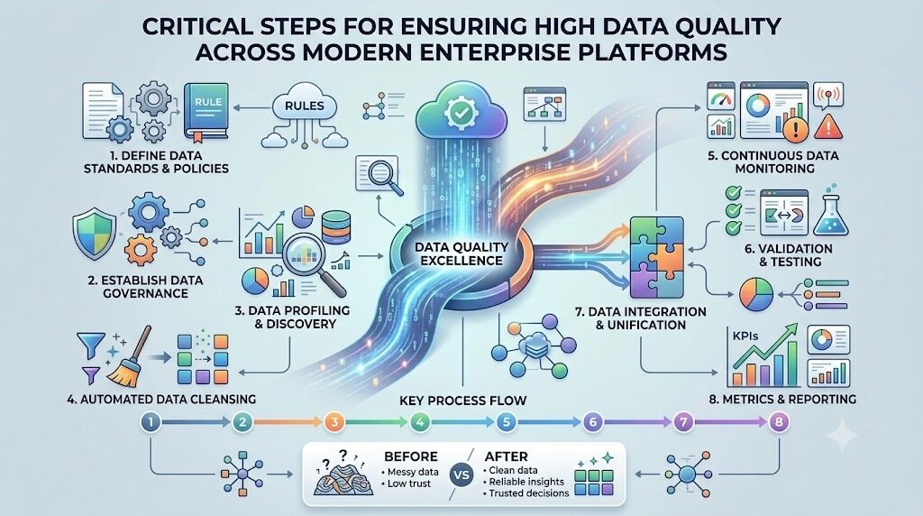 Critical Steps For Ensuring High Data Quality Across Modern Enterprise Platforms