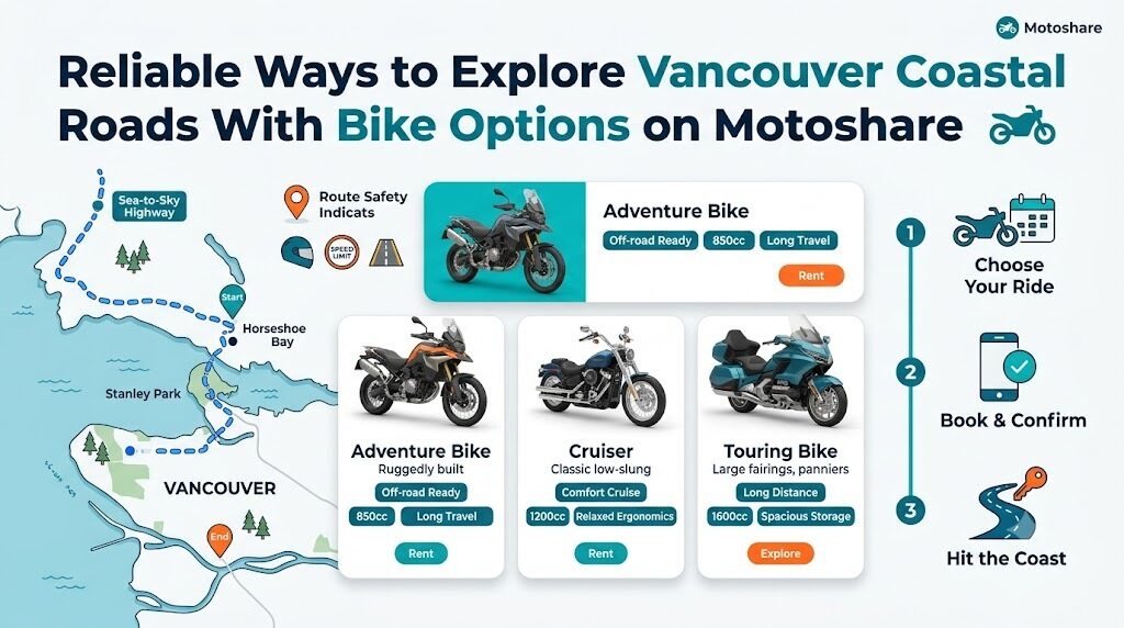 Reliable Ways to Explore Vancouver Coastal Roads With Bike Options on Motoshare