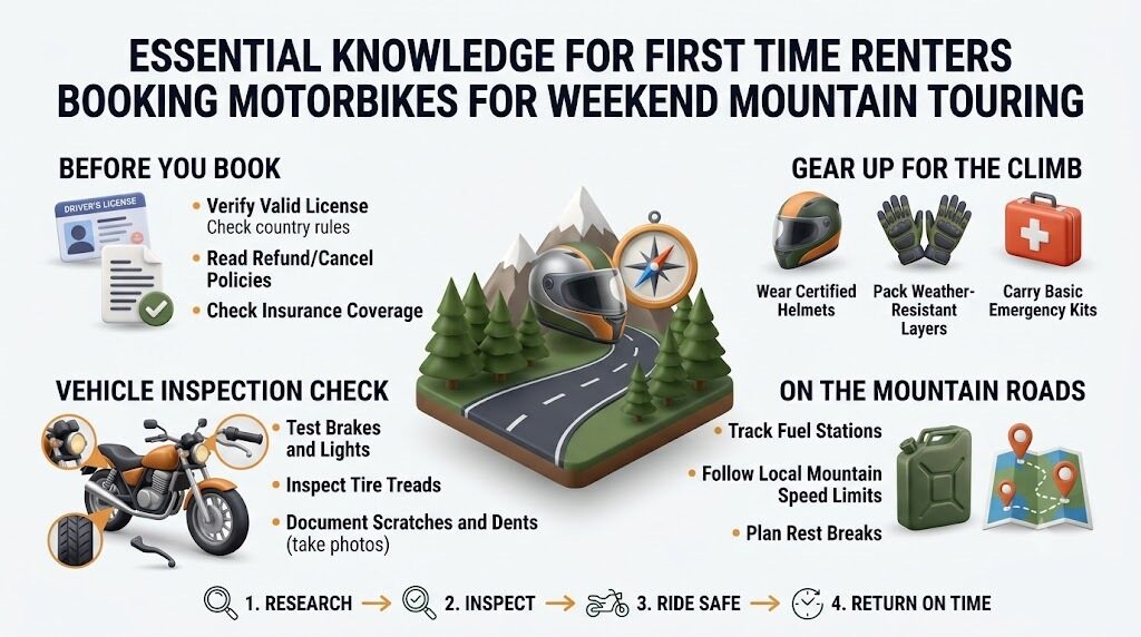 Essential Knowledge For First Time Renters Booking Motorbikes For Weekend Mountain Touring