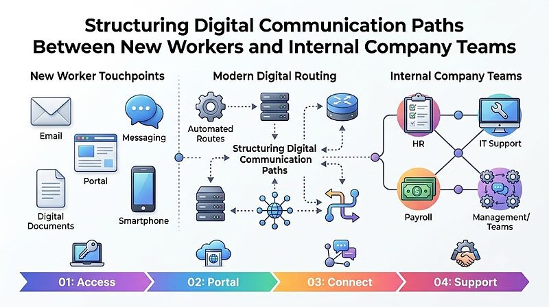 Structuring Digital Communication Paths Between New Workers and Internal Company Teams