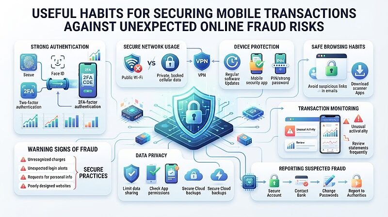 Useful habits for securing mobile transactions against unexpected online fraud risks